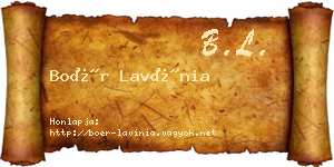 Boér Lavínia névjegykártya